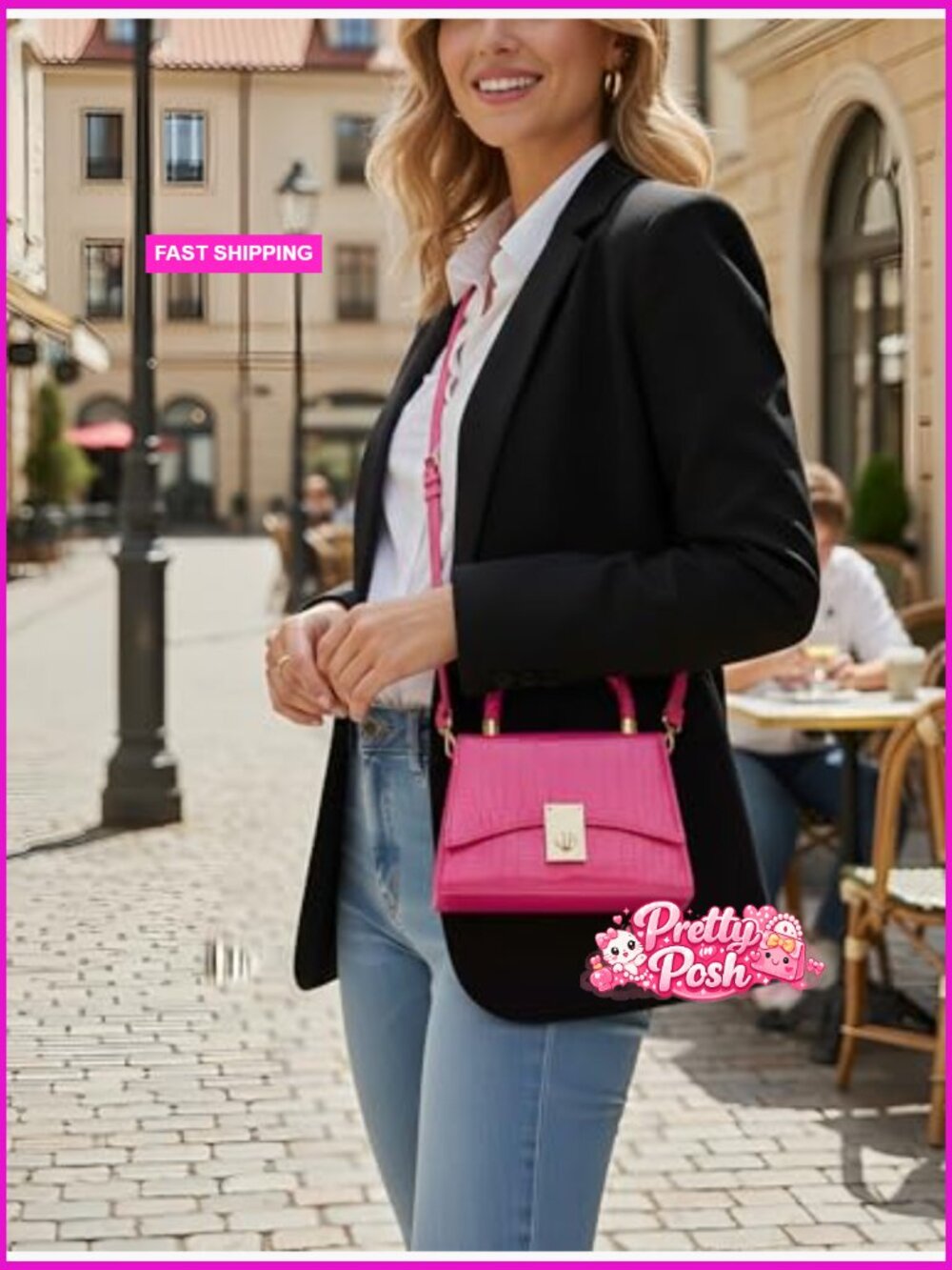 Classic Satchel Handbag Mini Purse Faux Leather Crossbody Bag Shoulder Bag - Picture 2 of 6